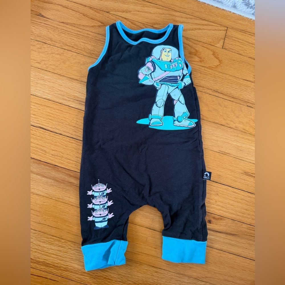 Rags to Raches Black Bodysuit with toy store characters 6-12